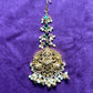 Temple Maang Tikka with Lakshmi Devi Motif & Emerald Accents