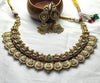 Lakshmi Kasu Mala Necklace Set – With Antique Finish & Temple Jhumkas