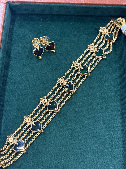 Midnight Floral Heritage Choker Set