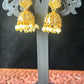 Traditional Gold-Tone Jhumkas with Pearl Drops