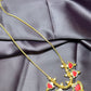 Red Enamel Leaf Motif Necklace