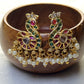 Peacock Design Kundan Bugdi with Pearl Dangling