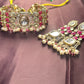Pearl Drop Kundan Choker with Ruby Accents