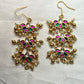 Triple Lotus Tier Earrings with Pearl & Ball Danglers
