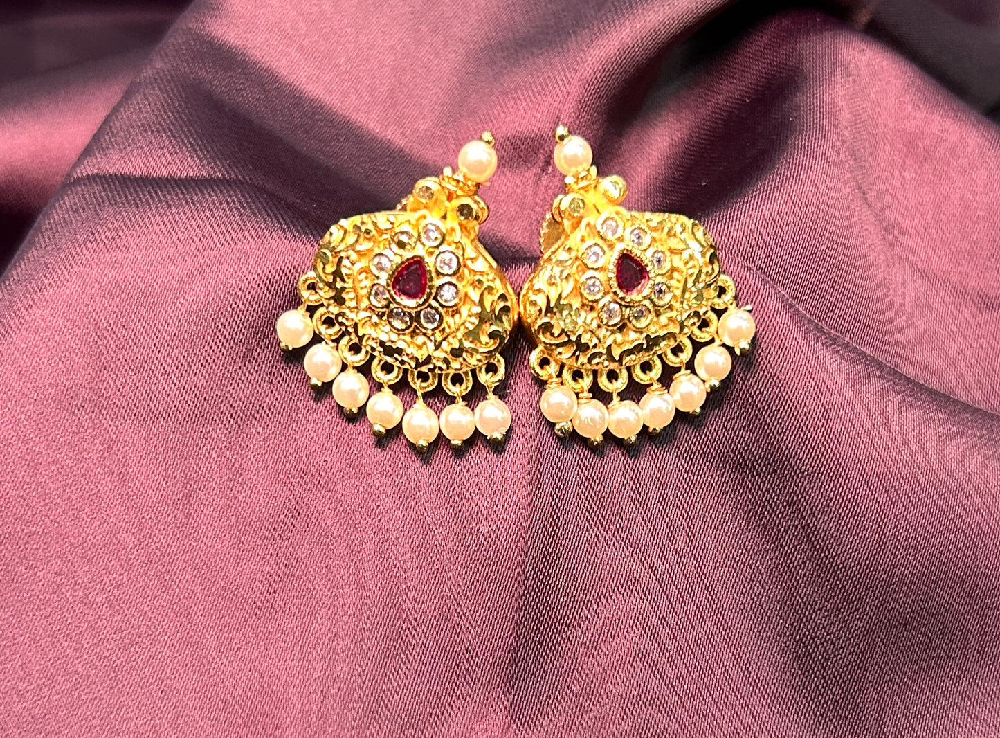 Traditional Gold-Tone Jhumka Earrings