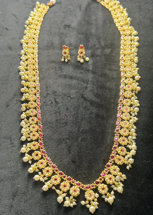 Ambika Floral Pearl Haar Set
