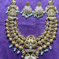Heritage Lakshmi Temple Long Haar Set with Peacock Motif