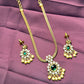 Emerald Sparkle Pearl Drop Necklace Set