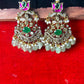 Lotus Motif Kundan & Bead Earrings