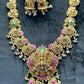 Temple Jhumka Pendant Long Necklace Set