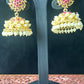 Ruby Floral Jhumkas with Pearl Layers