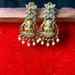 Goddess Lakshmi Chandbali Earrings with Pearls