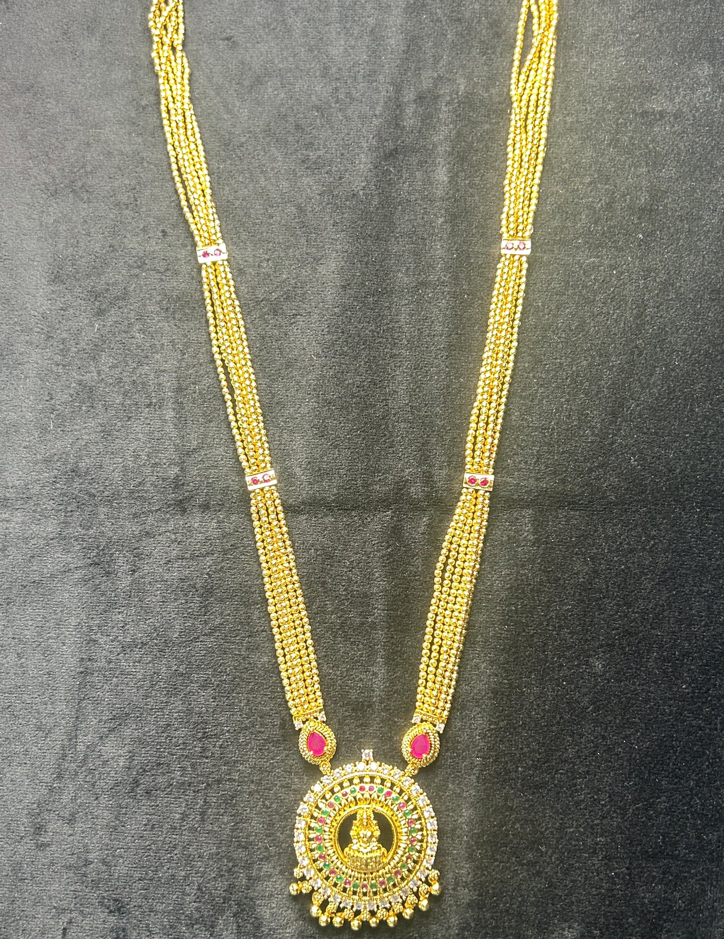 Lakshmi Temple Haar with Multistrand Gold Beads