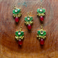 Green Lotus with Ruby Drop Hair Accessory – Kundan & Ghungroo Design