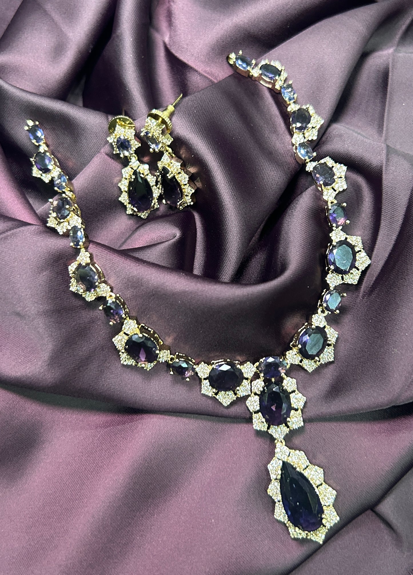 Royal Sapphire Blue Necklace Set