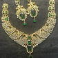 Peacock Emerald Sparkle Bridal Necklace Set