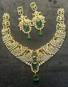 Peacock Emerald Sparkle Bridal Necklace Set