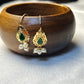 Teardrop Filigree Green Stone Bugdi Earrings