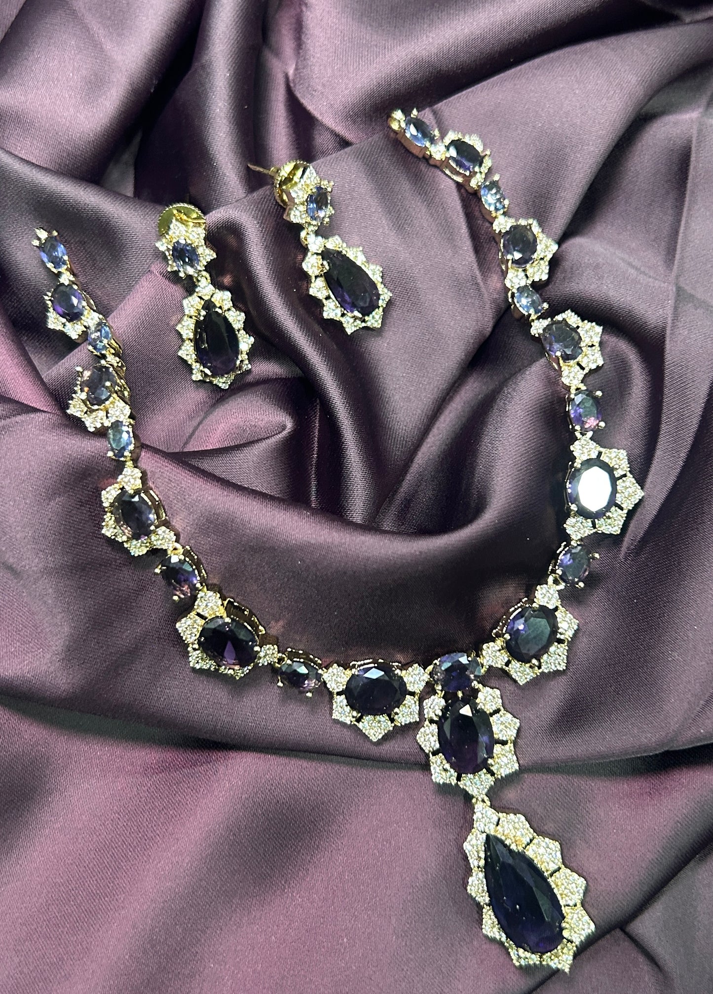 Royal Sapphire Blue Necklace Set