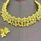 Traditional Green Stone Choker Set with Earrings