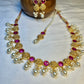 Elegant Ruby & Pearl Necklace Set