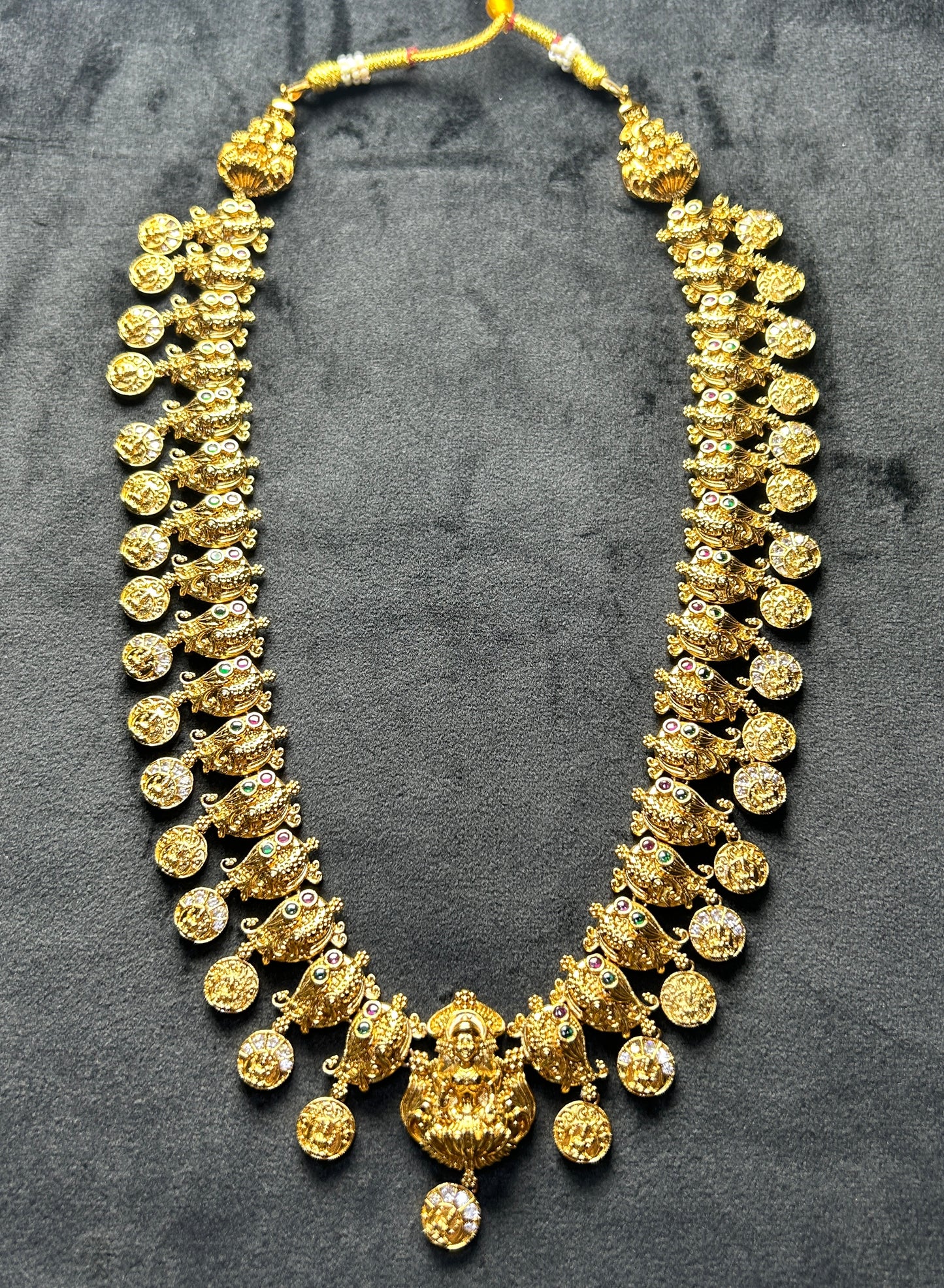 Antique Lakshmi Kasulaperu Temple Necklace