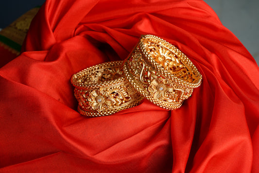 Kada bangles in floral design