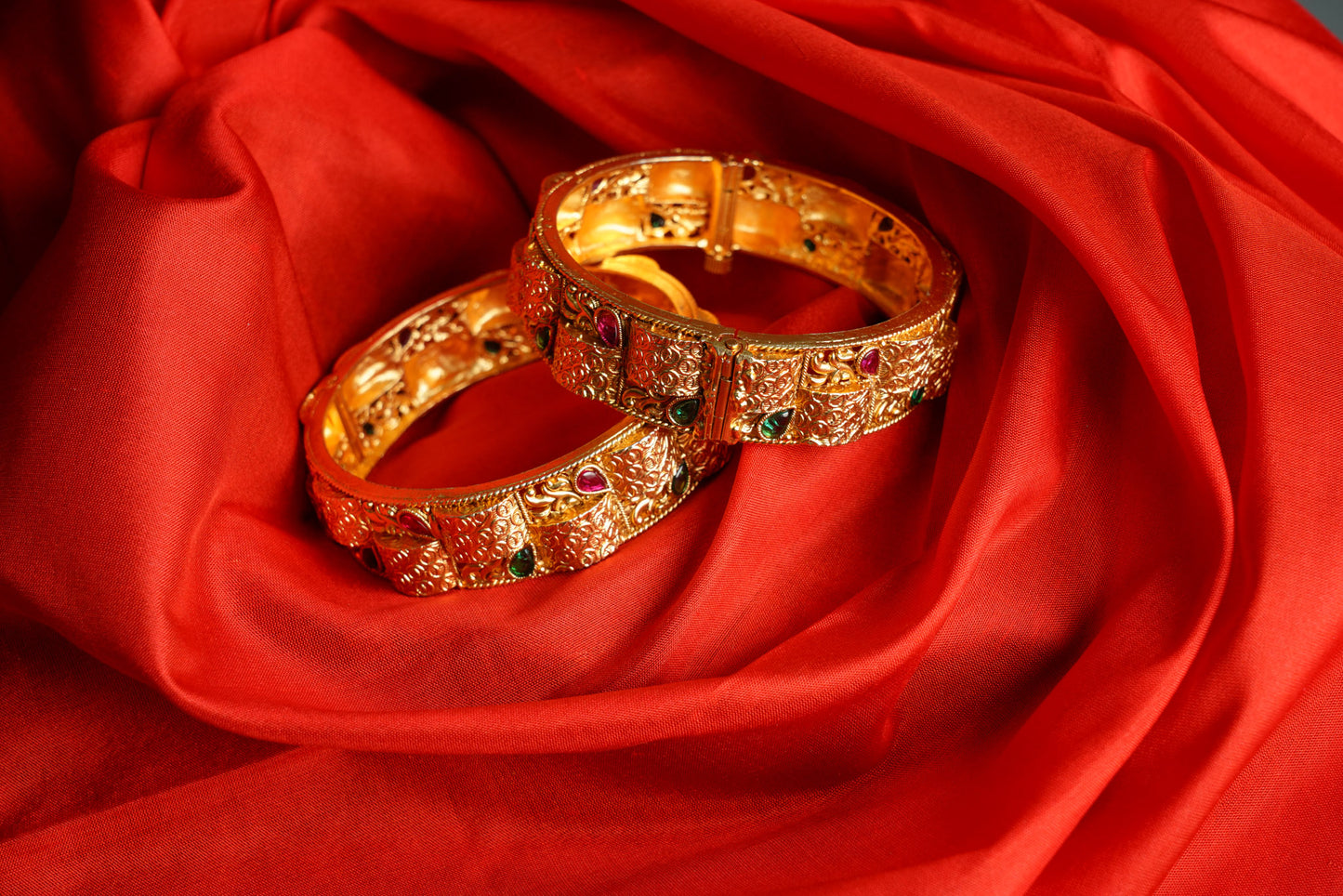 multi colored gold bangles