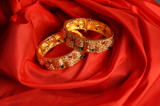 multi colored gold bangles
