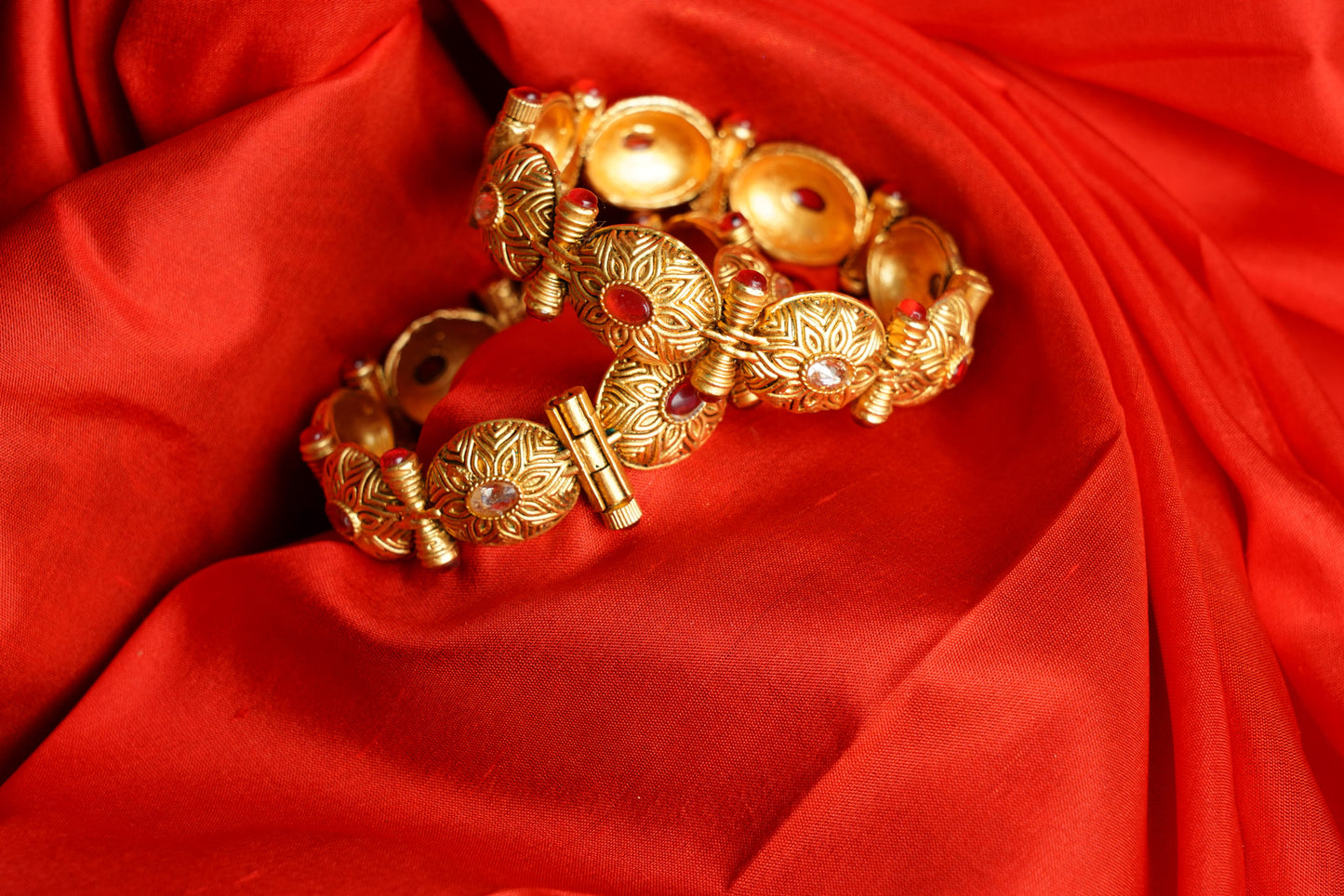 Pink stone bangles kada