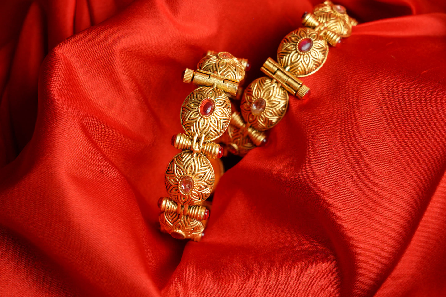 Pink stone bangles kada