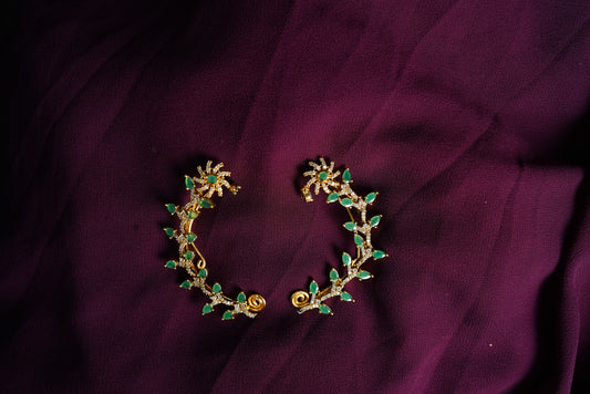 Green stone kundan earcuff