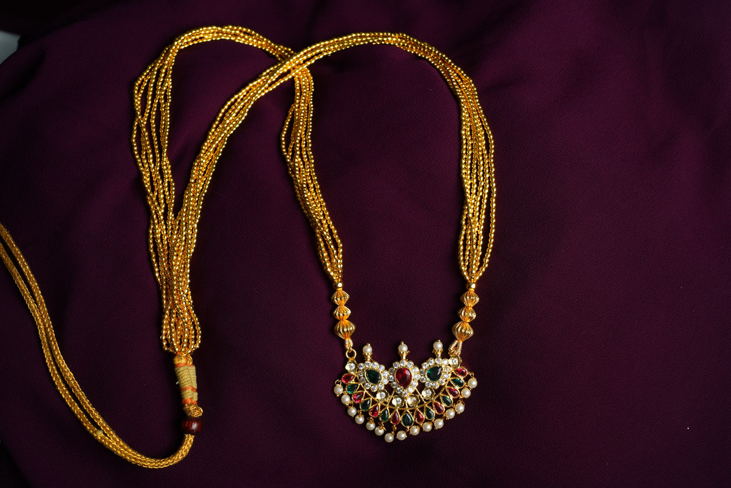 Gold long necklace