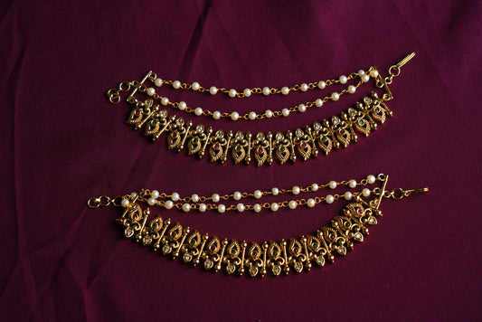 Traditional Pearl Ear Chain (Kaan Chain) Set