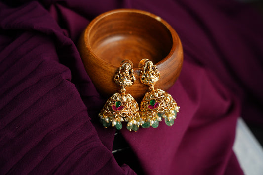 Traditional Pachi Gold Jhumka