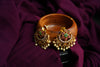Floral Meenakari Gold Earrings with Pearl Drops
