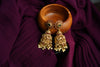 Temple-Inspired Antique Gold Jhumkas
