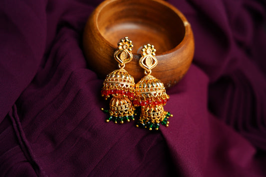 Gold Jhumka beautiful danglings