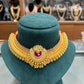 Grand Gold-Finish Bridal Choker with Ruby Centrepiece