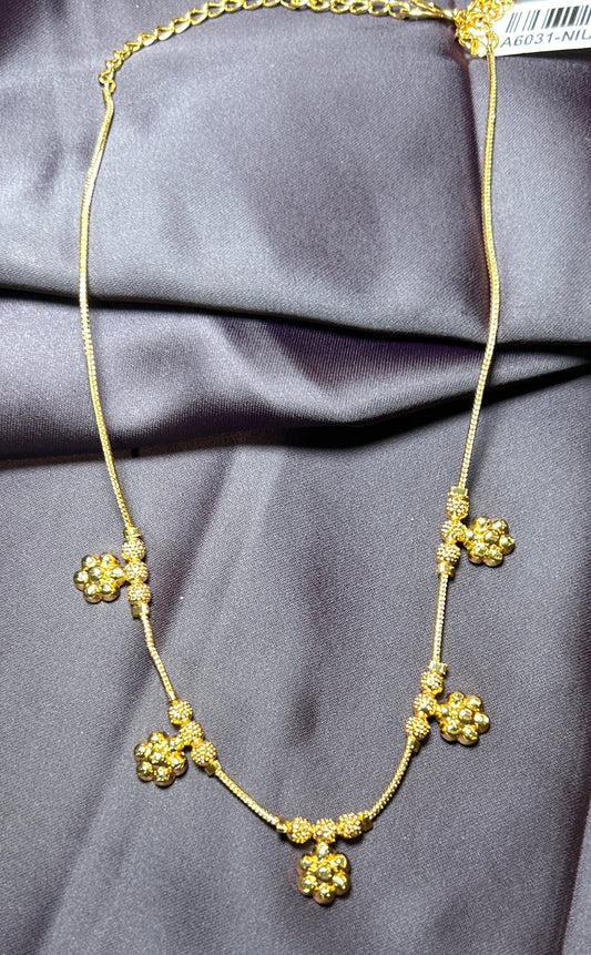 Golden Floral Charm Necklace