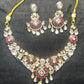 Ruby Meenakari Kundan Bridal Necklace Set