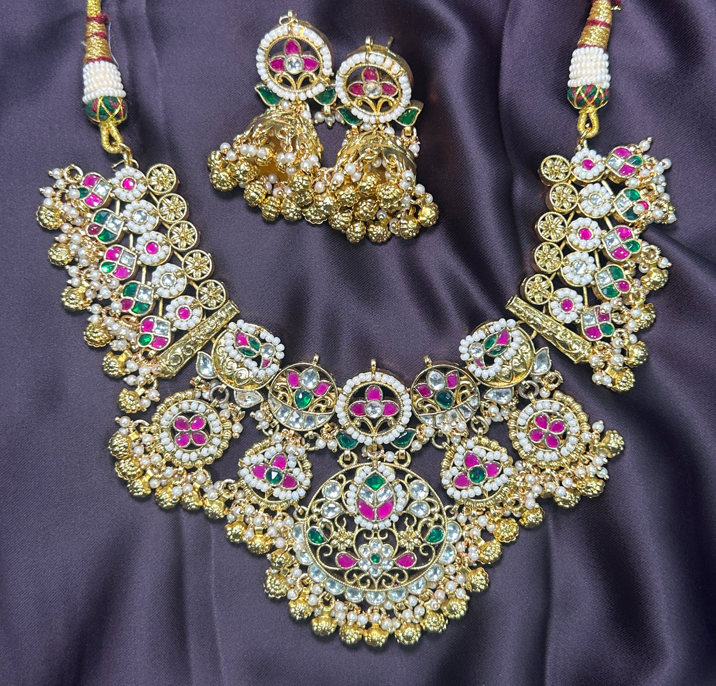 Kundan Floral Choker Necklace Set