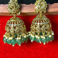 Emerald Beaded Peacock Jhumka