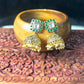 Emerald Kundan Pearl Jhumkas