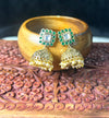 Emerald Kundan Pearl Jhumkas