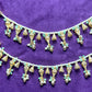 Elegant Aqua Blue & Pearl Beaded Kaanchain (Ear Chains) Pair