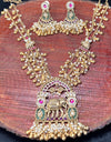 Antique Temple Elephant Motif Necklace Set