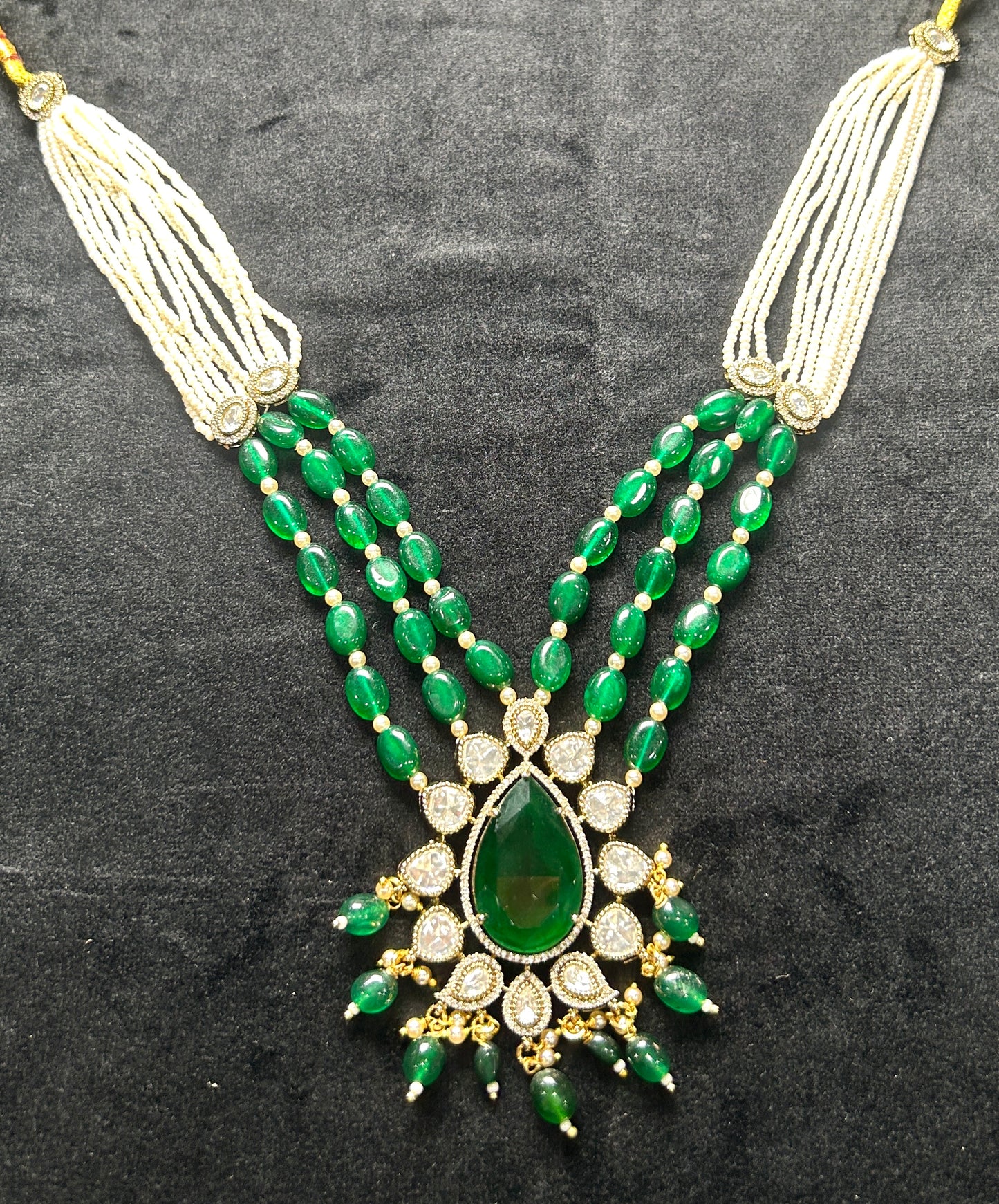 Royal Emerald & Kundan Bridal Necklace