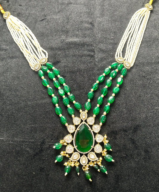 Royal Emerald & Kundan Bridal Necklace