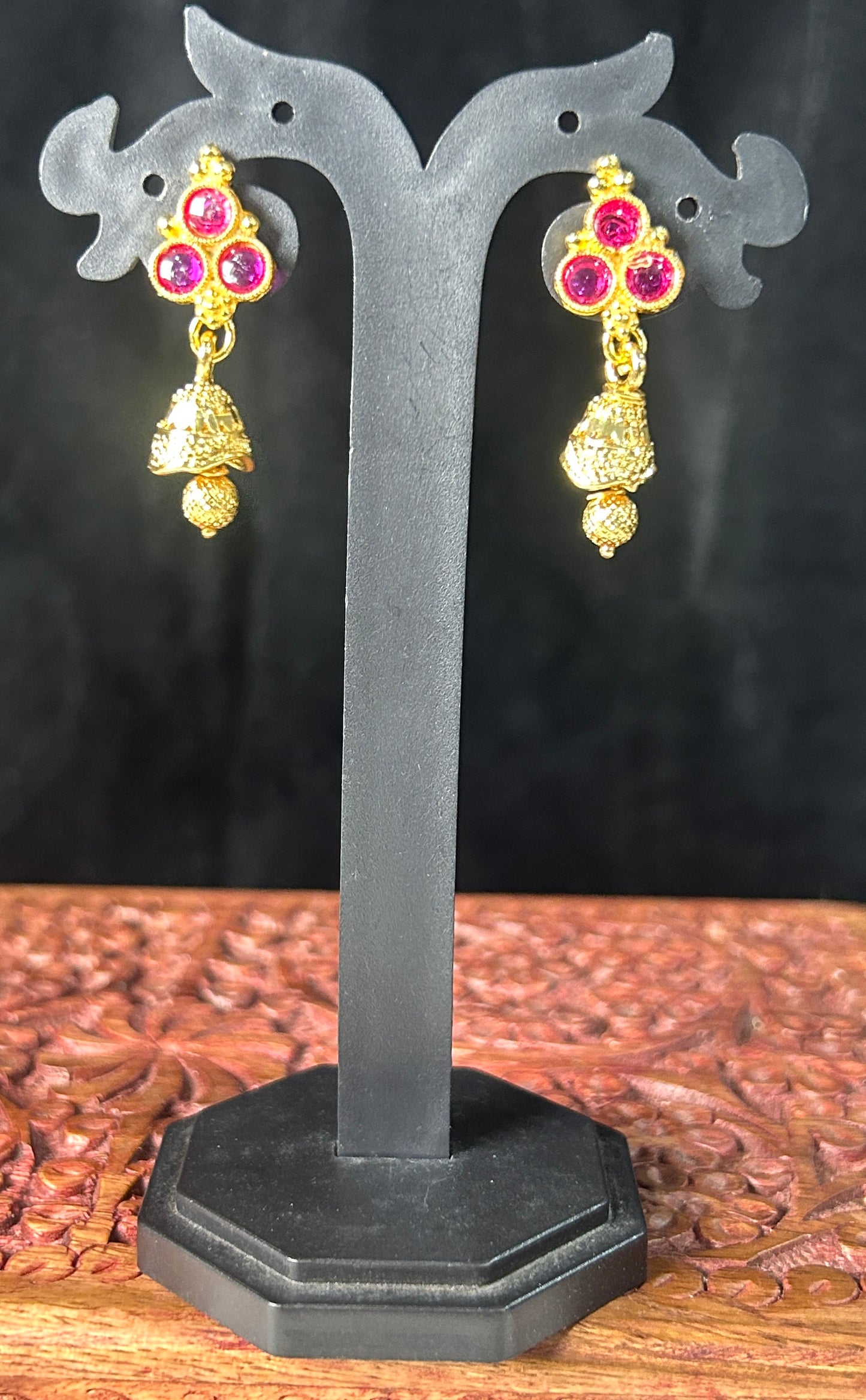Ruby Glow Mini Jhumkas